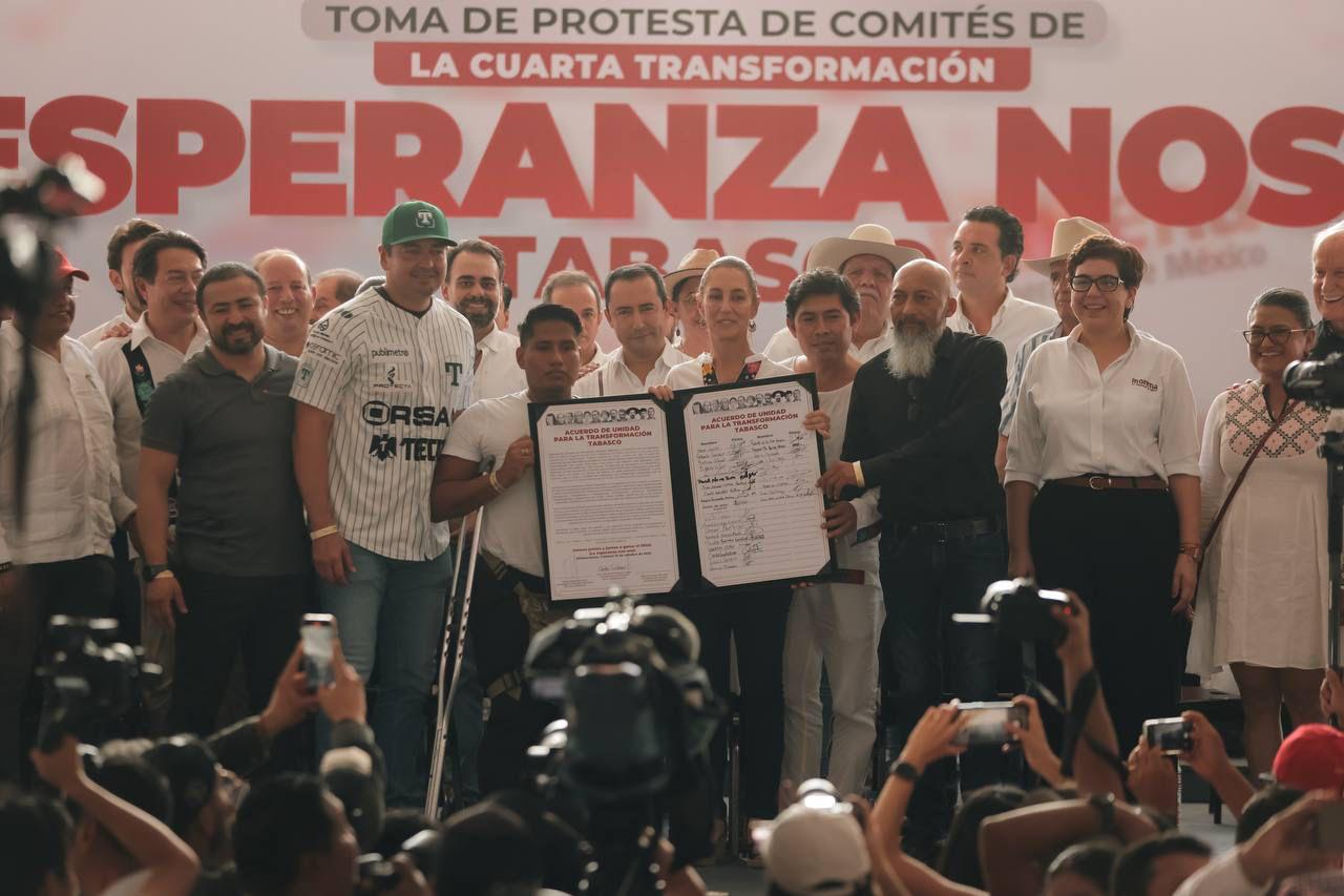 En Tabasco se construye la unidad”, afirma Claudia Sheinbaum tras sumar el apoyo de cerca de 300 liderazgos estatales a favor de la Transformación En Tabasco se construye la unidad”, afirma Claudia Sheinbaum tras sumar el apoyo de cerca de 300 liderazgos estatales a favor de la Transformación
