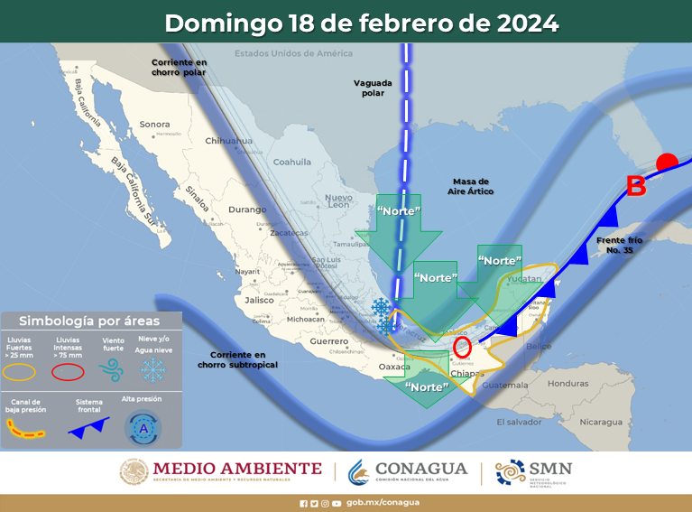 Protección Civil emite alerta ante frente frío número 35 Protección Civil emite alerta ante frente frío número 35