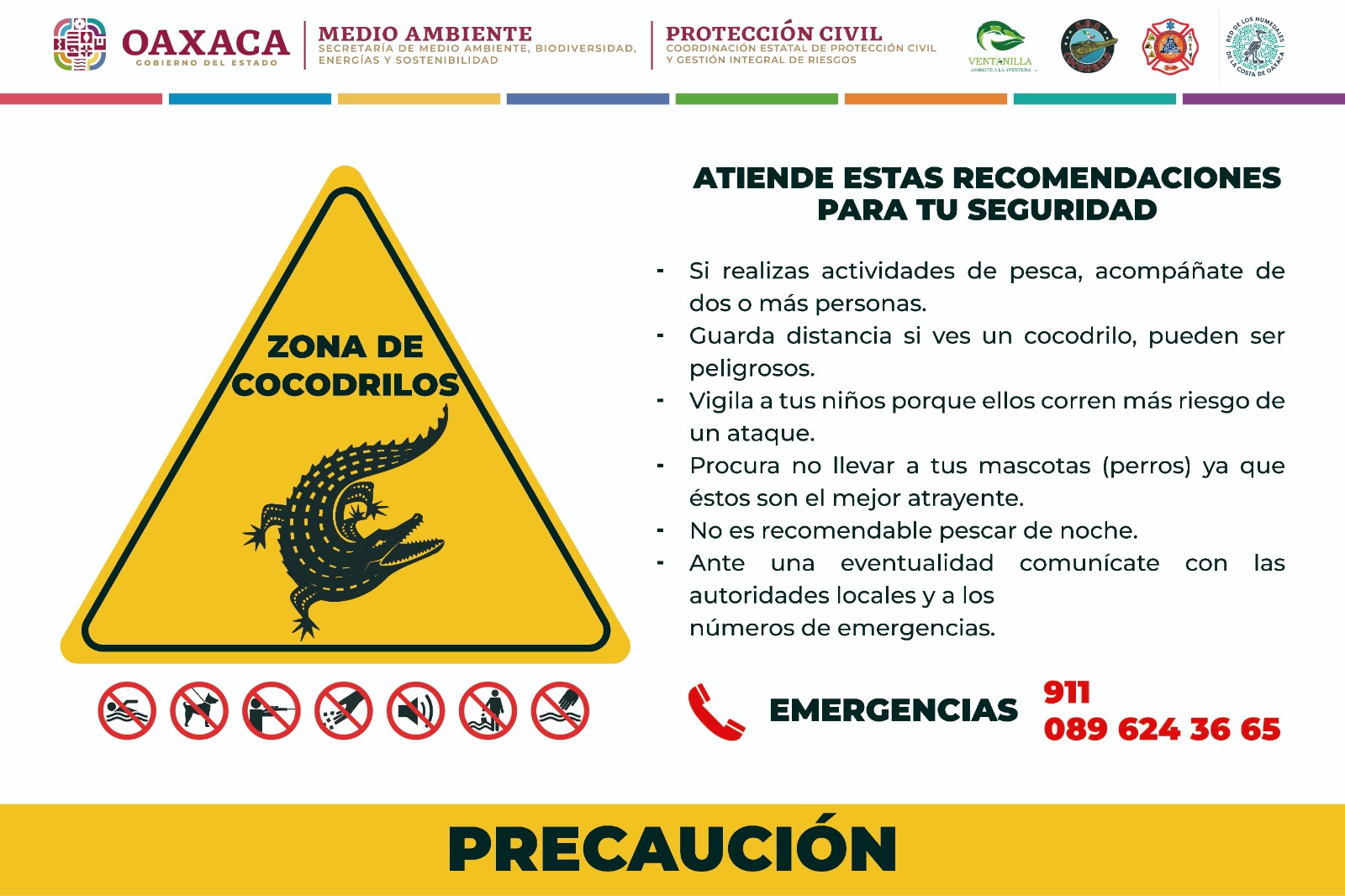 Emiten recomendaciones ante presencia de cocodrilos en playas de la Costa de Oaxaca Emiten recomendaciones ante presencia de cocodrilos en playas de la Costa de Oaxaca