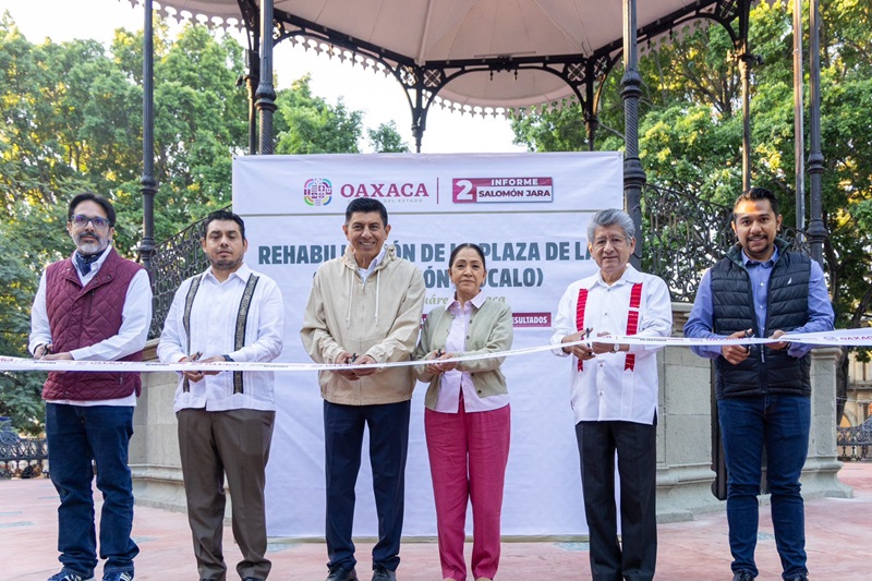 Entrega Gobierno estatal rehabilitación del Zócalo y El Llano al pueblo de Oaxaca