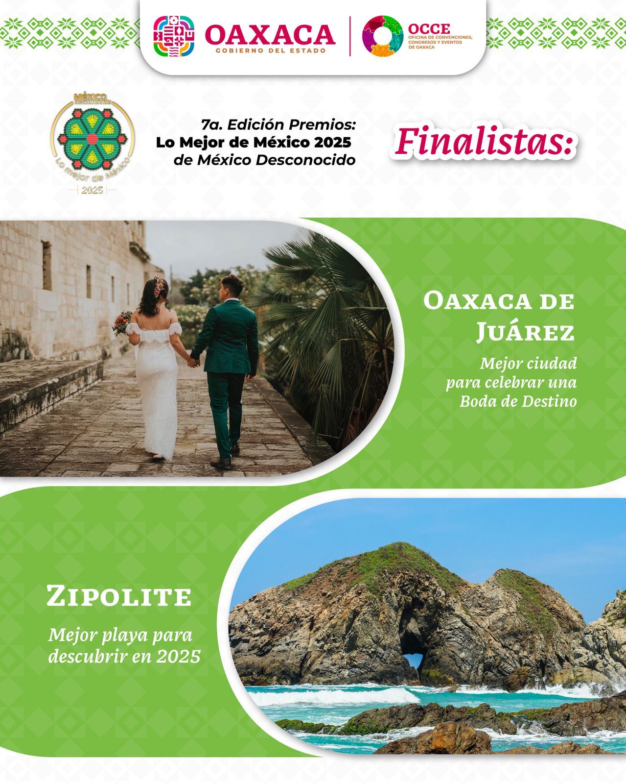 Destaca Oaxaca con destinos finalistas en los premios “Lo Mejor de México 2025” Destaca Oaxaca con destinos finalistas en los premios “Lo Mejor de México 2025”