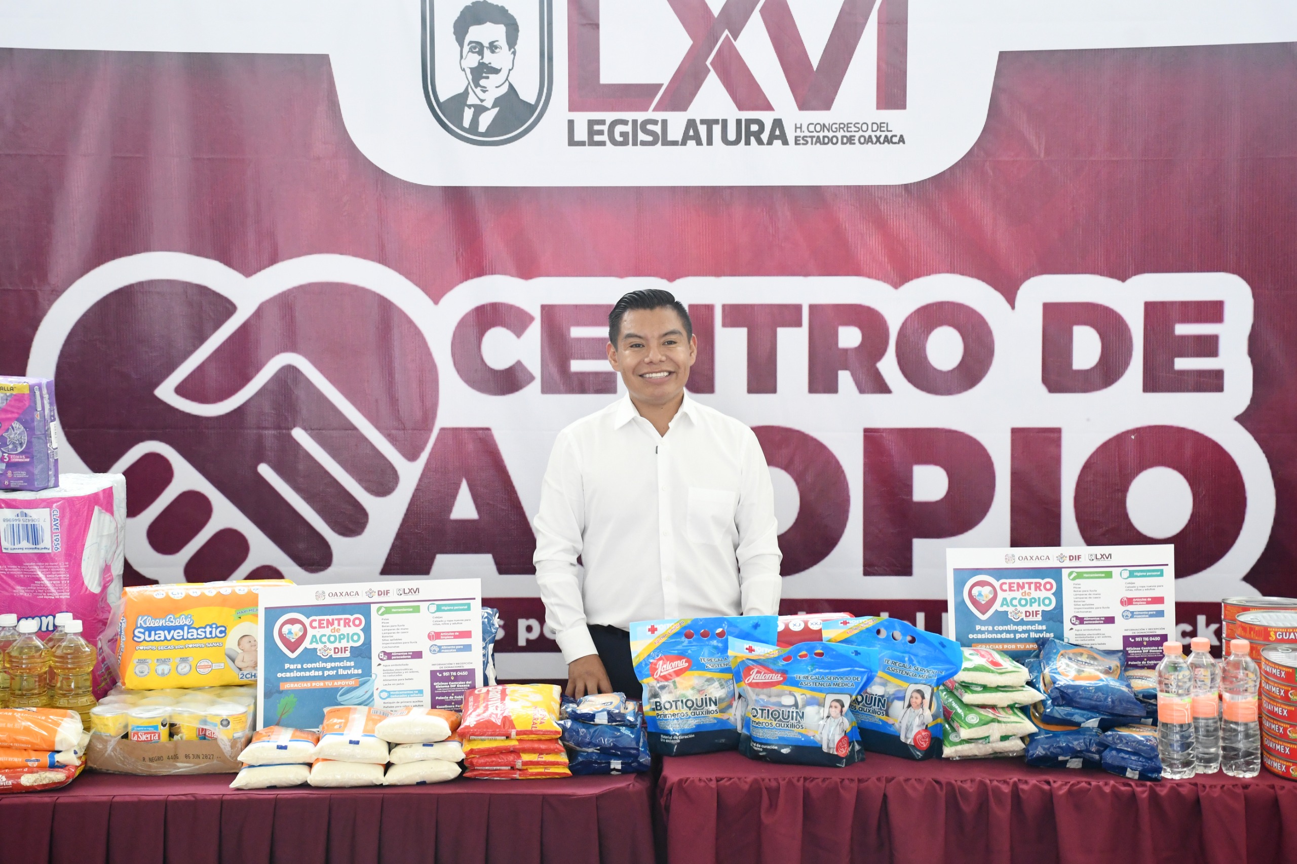 Habilita Congreso del Estado centro de acopio para la población afectada por huracán “Erick”