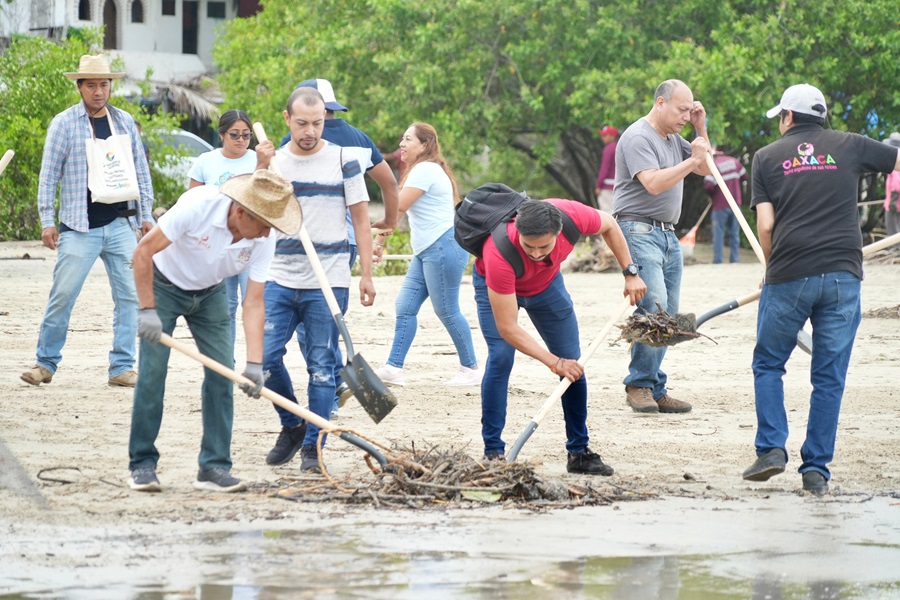 Inicia limpieza de playas afectadas por el huracán Erick: Sectur Oaxaca Inicia limpieza de playas afectadas por el huracán Erick: Sectur Oaxaca