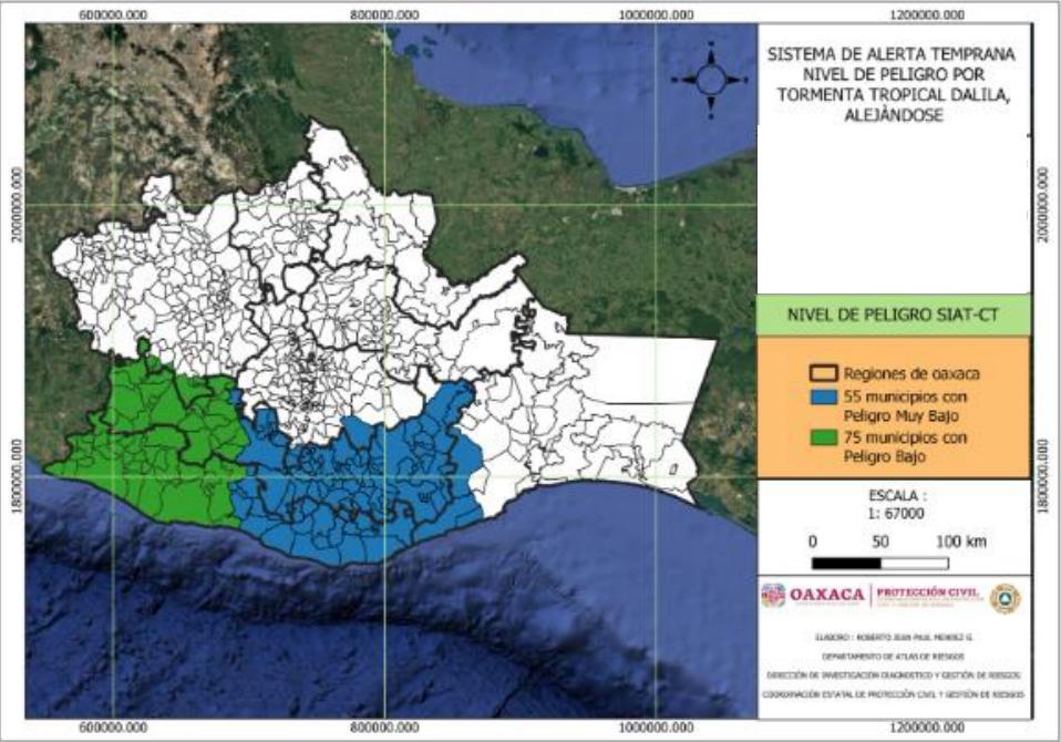 Prevalecen alertas verde y azul en territorio oaxaqueño ante Tormenta Tropical Dalila: Protección Civil Prevalecen alertas verde y azul en territorio oaxaqueño ante Tormenta Tropical Dalila: Protección Civil
