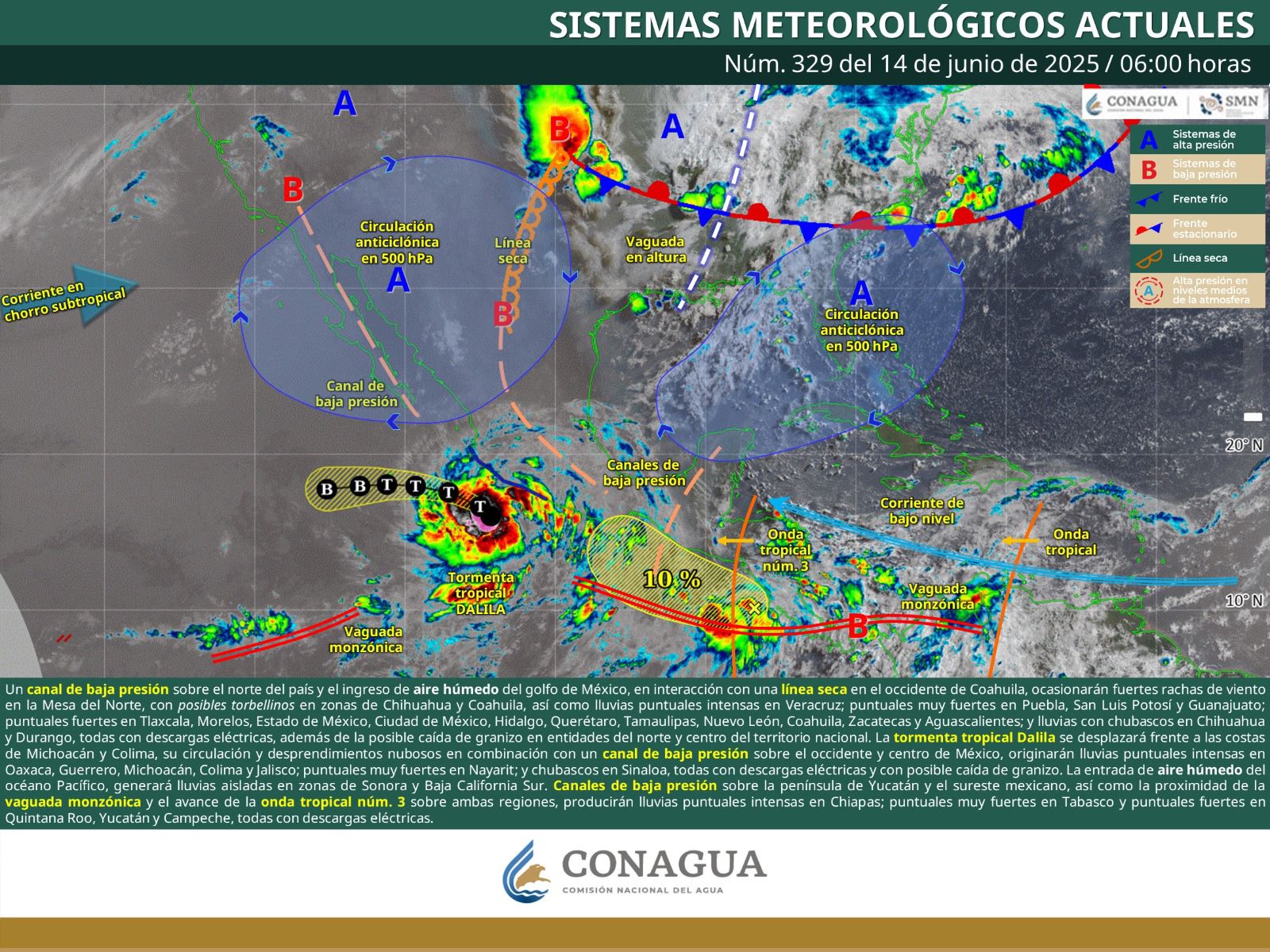 Tormenta Tropical Dalila generará lluvias moderadas a fuertes en gran parte de Oaxaca Tormenta Tropical Dalila generará lluvias moderadas a fuertes en gran parte de Oaxaca