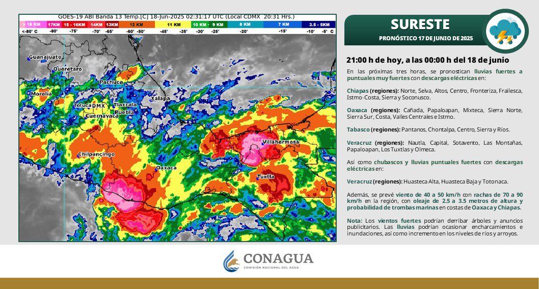 Tormenta tropical “Erick” se intensifica frente a las costas de Oaxaca: Protección Civil Tormenta tropical “Erick” se intensifica frente a las costas de Oaxaca: Protección Civil