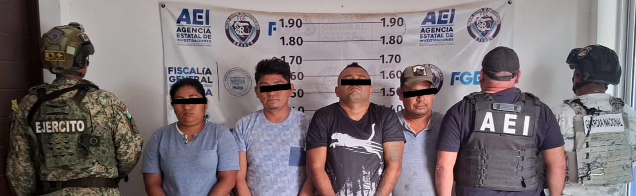 Fiscalía de Oaxaca detiene a cuatro personas con decenas de dosis de cristal en el Istmo de Tehuantepec