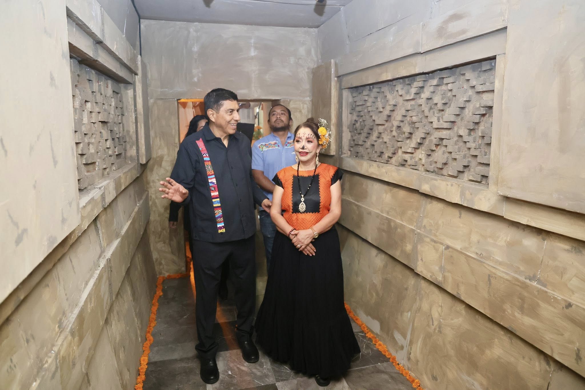 Abren al público recreación de la Tumba 1 de Mitla en Palacio de Gobierno que representa la entrada al inframundo (Lyobaa) Abren al público recreación de la Tumba 1 de Mitla en Palacio de Gobierno que representa la entrada al inframundo (Lyobaa)