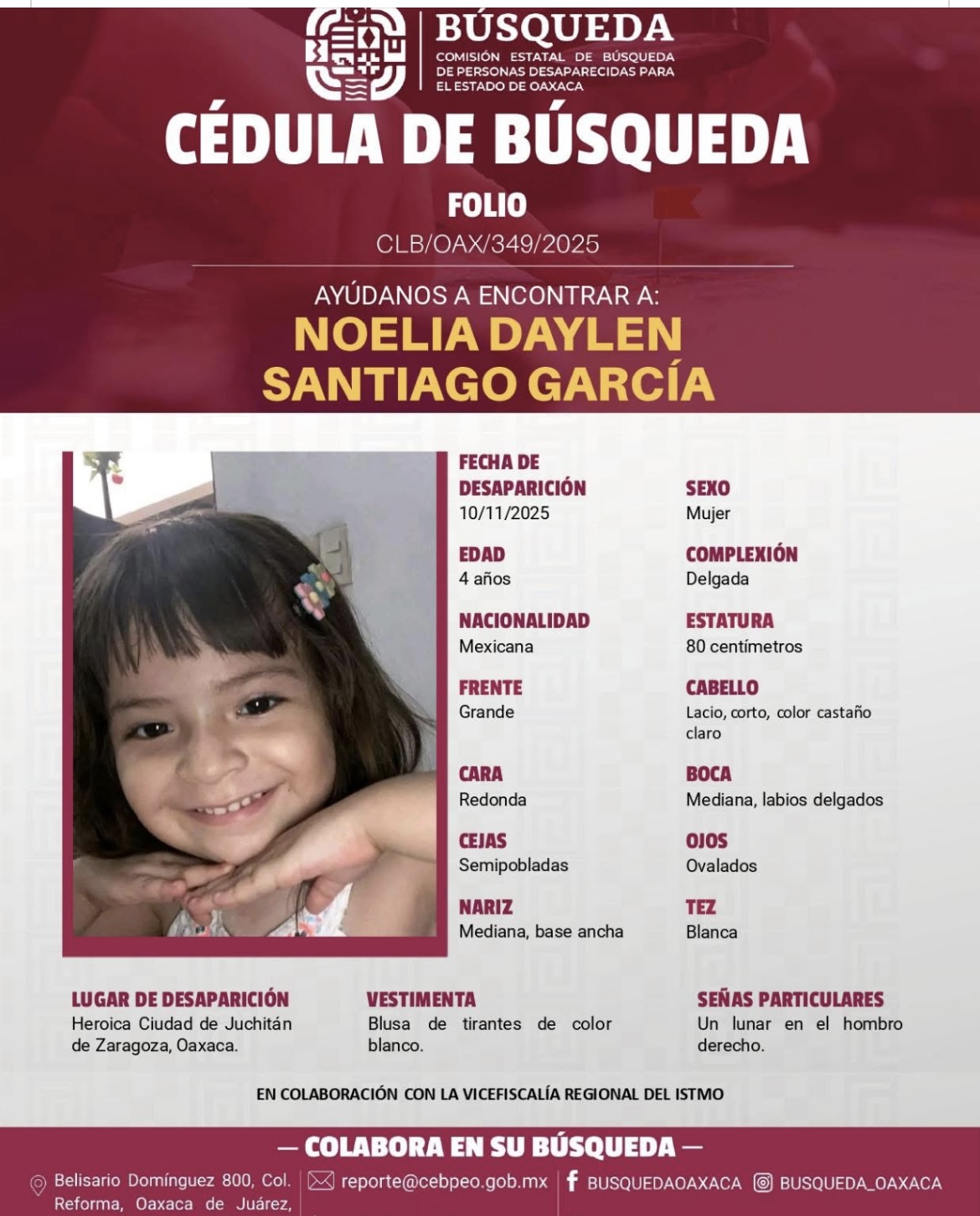 Operativo conjunto permite detener a tres por desaparición y asesinato de niña en Juchitán; localiza Fiscalía de Oaxaca cadaver Operativo conjunto permite detener a tres por desaparición y asesinato de niña en Juchitán; localiza Fiscalía de Oaxaca cadaver