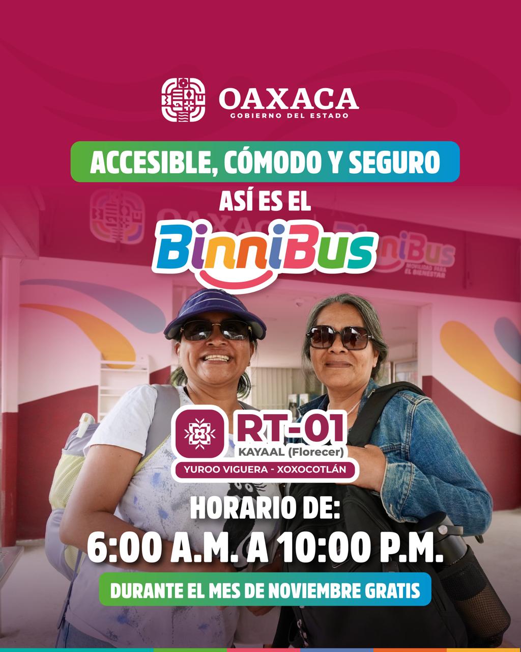 Más de 1.1 millón de personas se han trasladado en la Ruta Troncal del BinniBus Yuroo Viguera–Yuroo Xoxocotlán