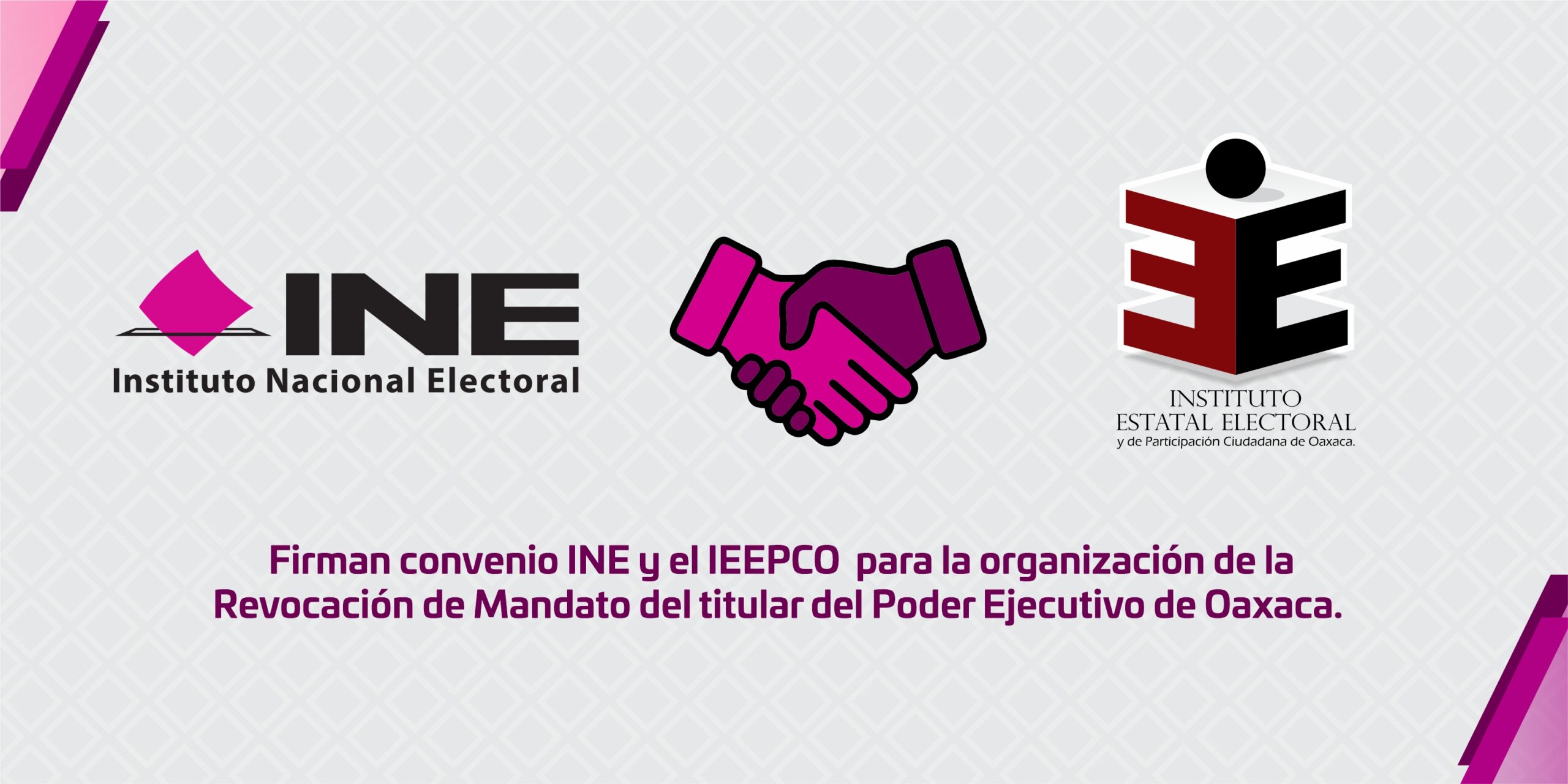 El IEEPCO y el INE firman convenio de colaboración para la Revocación de Mandato