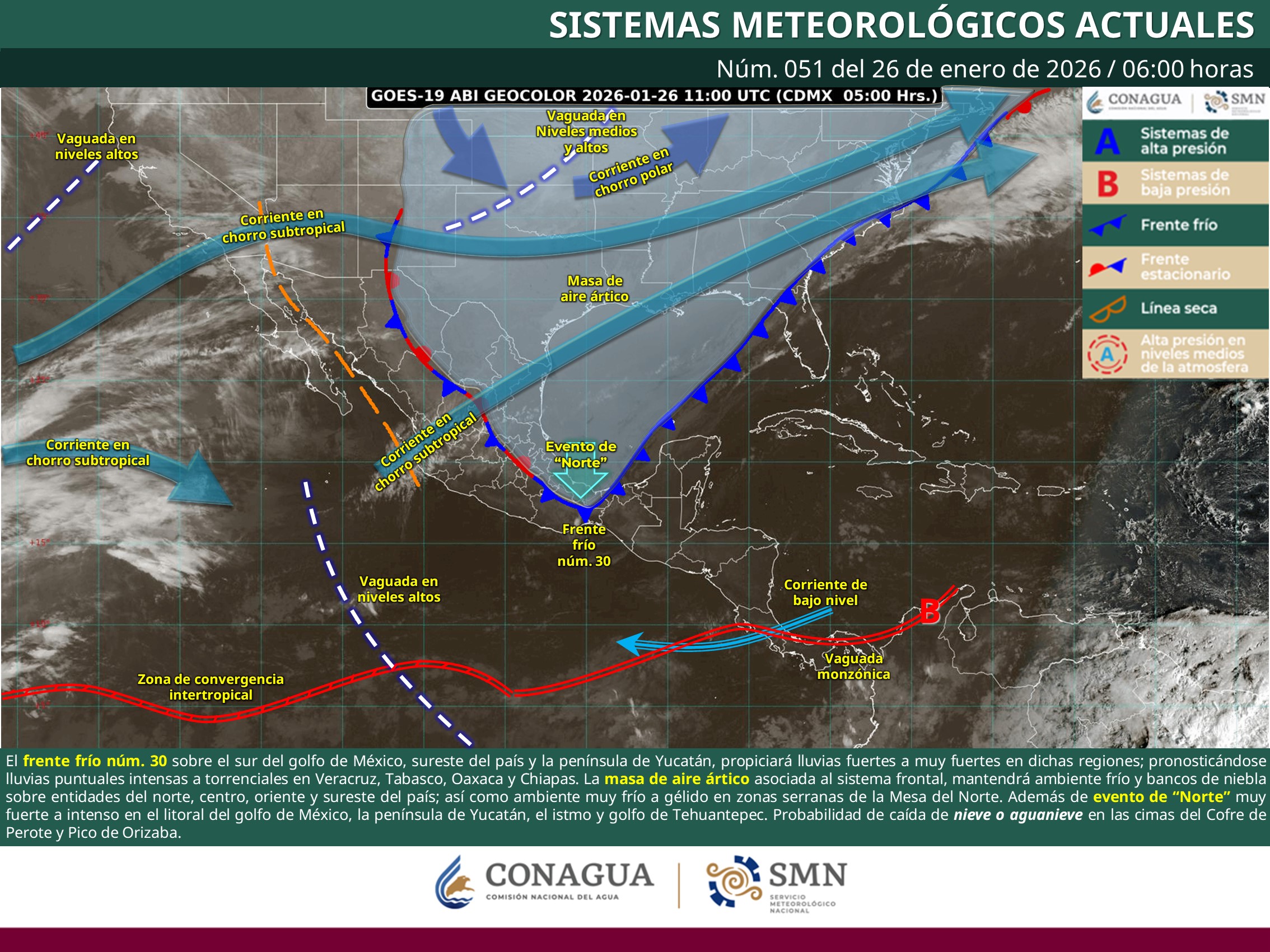Frente frío número 30 ocasionará lluvias intensas y descenso de temperatura en Oaxaca Frente frío número 30 ocasionará lluvias intensas y descenso de temperatura en Oaxaca