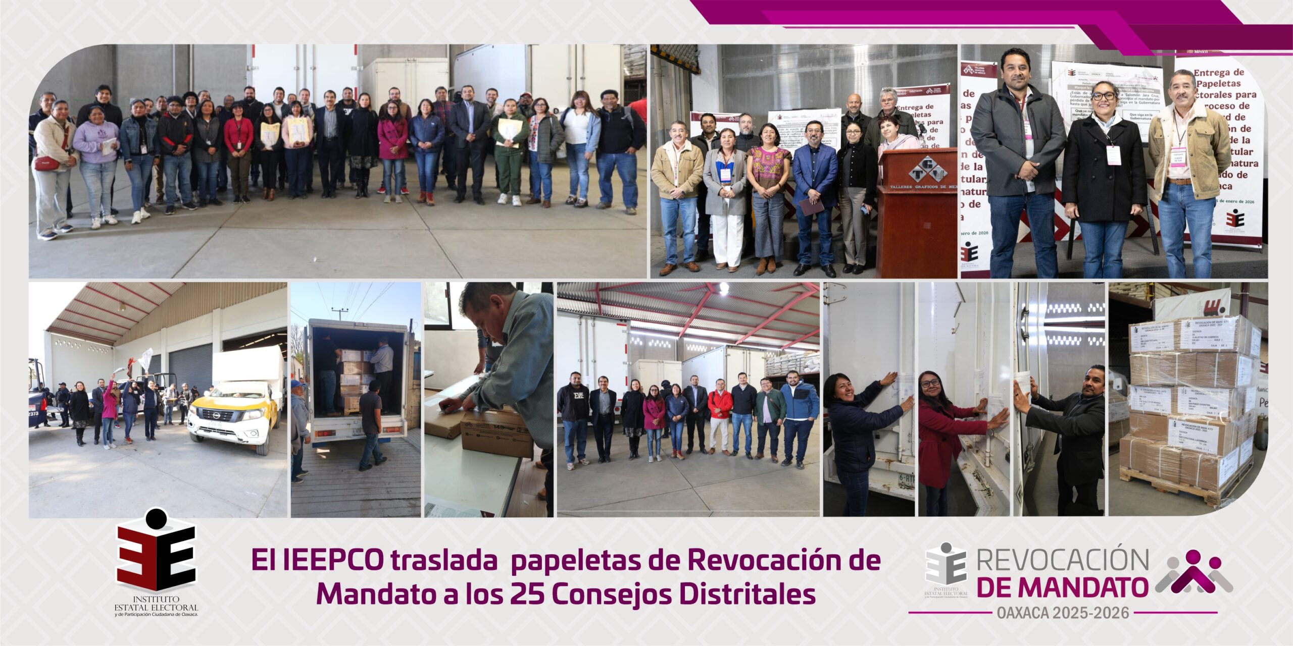 El IEEPCO traslada  papeletas de Revocación de Mandato a los 25 Consejos Distritales