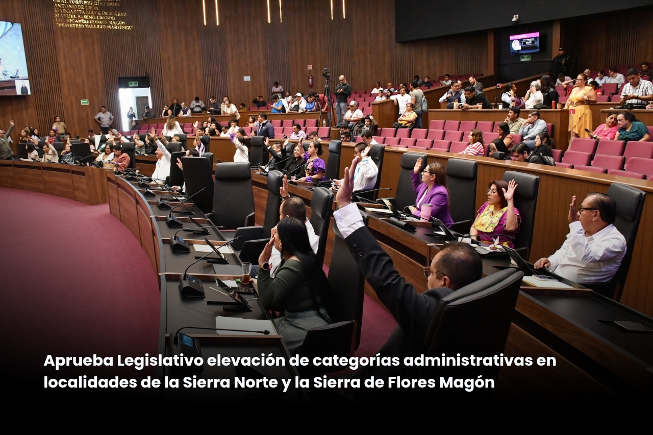 Aprueba Legislativo elevación de categorías administrativas en localidades de la Sierra Norte y la Sierra de Flores Magón