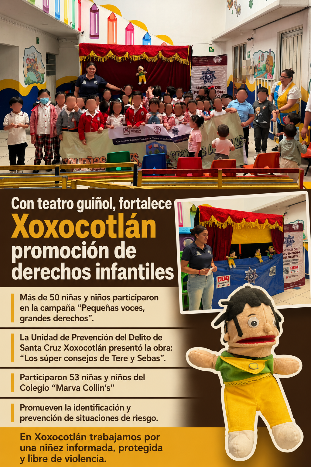 Con teatro guiñol, fortalece Xoxocotlán promoción de derechos infantiles Con teatro guiñol, fortalece Xoxocotlán promoción de derechos infantiles