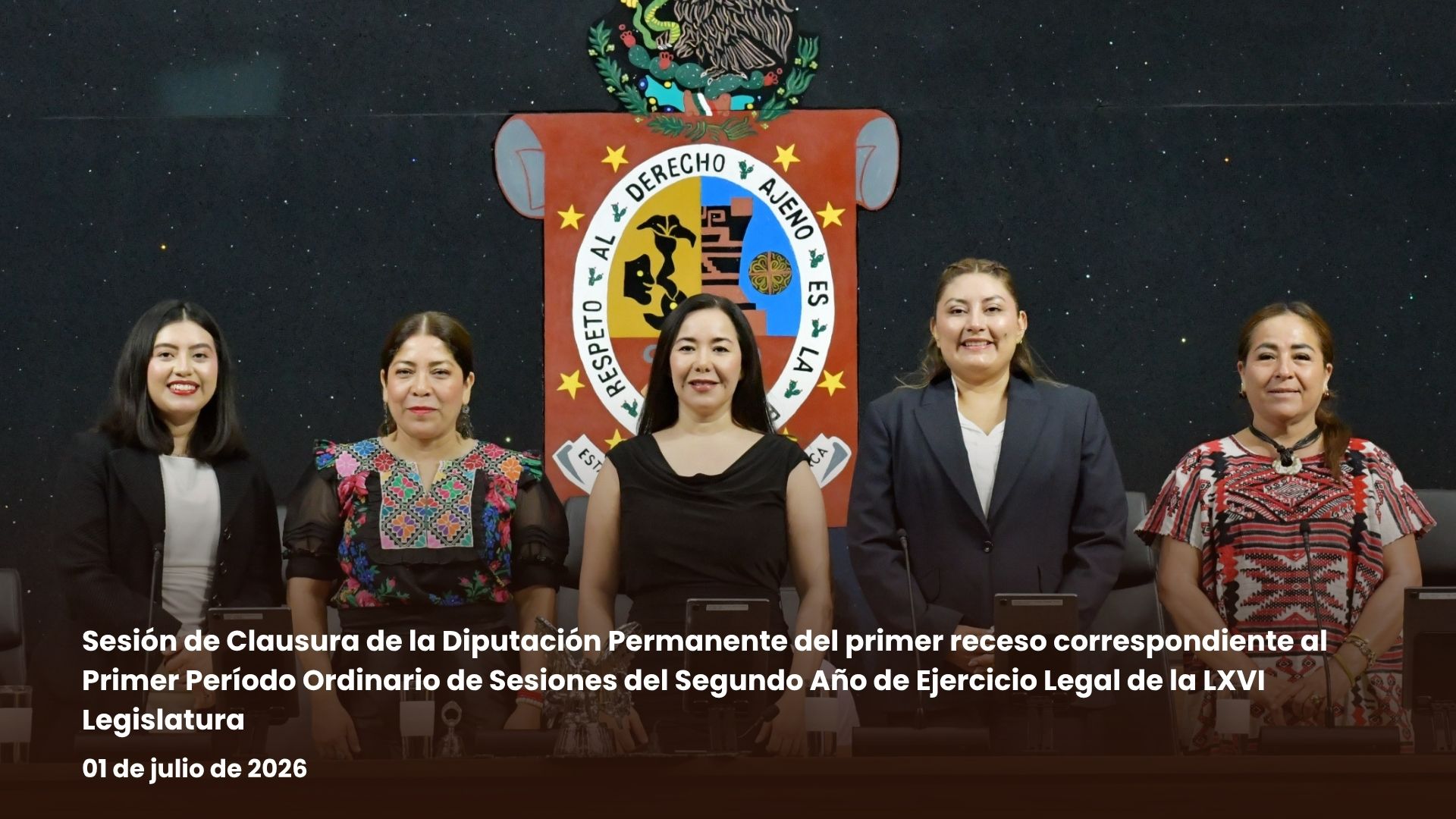 Clausura la Diputación Permanente del Congreso de Oaxaca el Primer Periodo de Receso