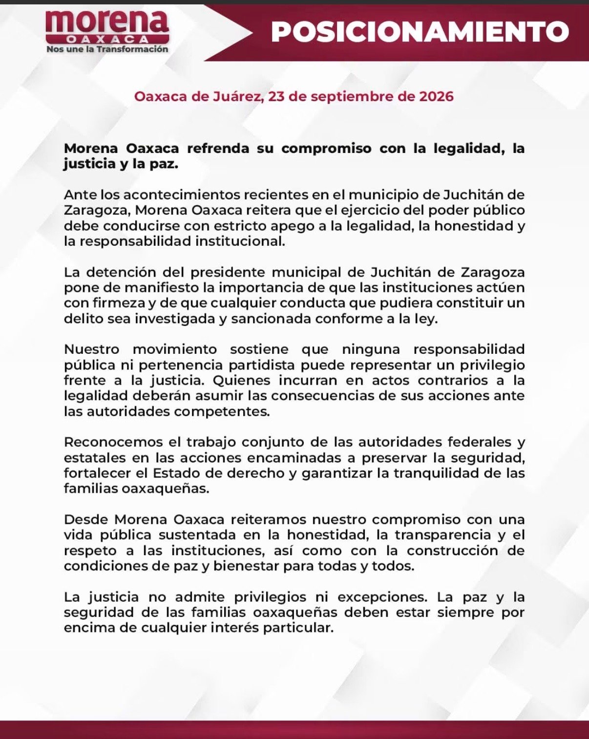 MORENA RESPALDA ACCION PARA DETENER A PRESIDENTE MUNICIPAL POR NEXOS CON EL CRIMEM Y RECHAZA LA IMPUNIDAD MORENA RESPALDA ACCION PARA DETENER A PRESIDENTE MUNICIPAL POR NEXOS CON EL CRIMEM Y RECHAZA LA IMPUNIDAD