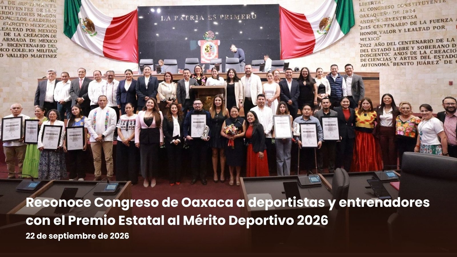 Reconoce Congreso de Oaxaca a deportistas y entrenadores con el Premio Estatal al Mérito Deportivo 2026 Reconoce Congreso de Oaxaca a deportistas y entrenadores con el Premio Estatal al Mérito Deportivo 2026