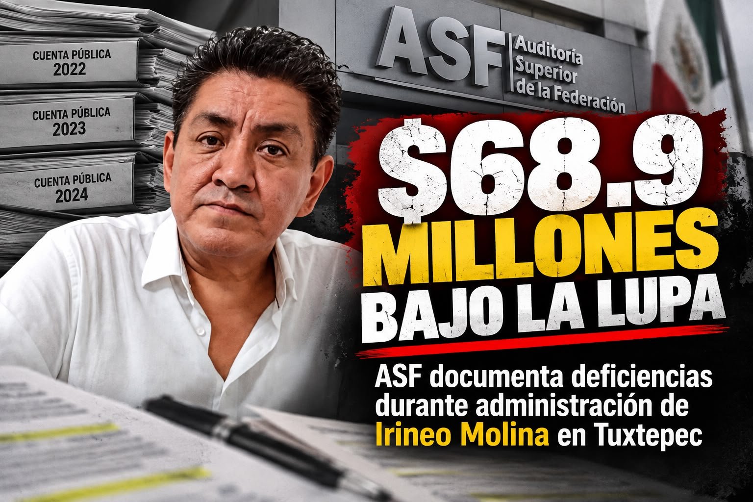 ASF puso la lupa sobre $68.9 millones durante el gobierno de Irineo Molina en Tuxtepec, esta a un paso de la cárcel