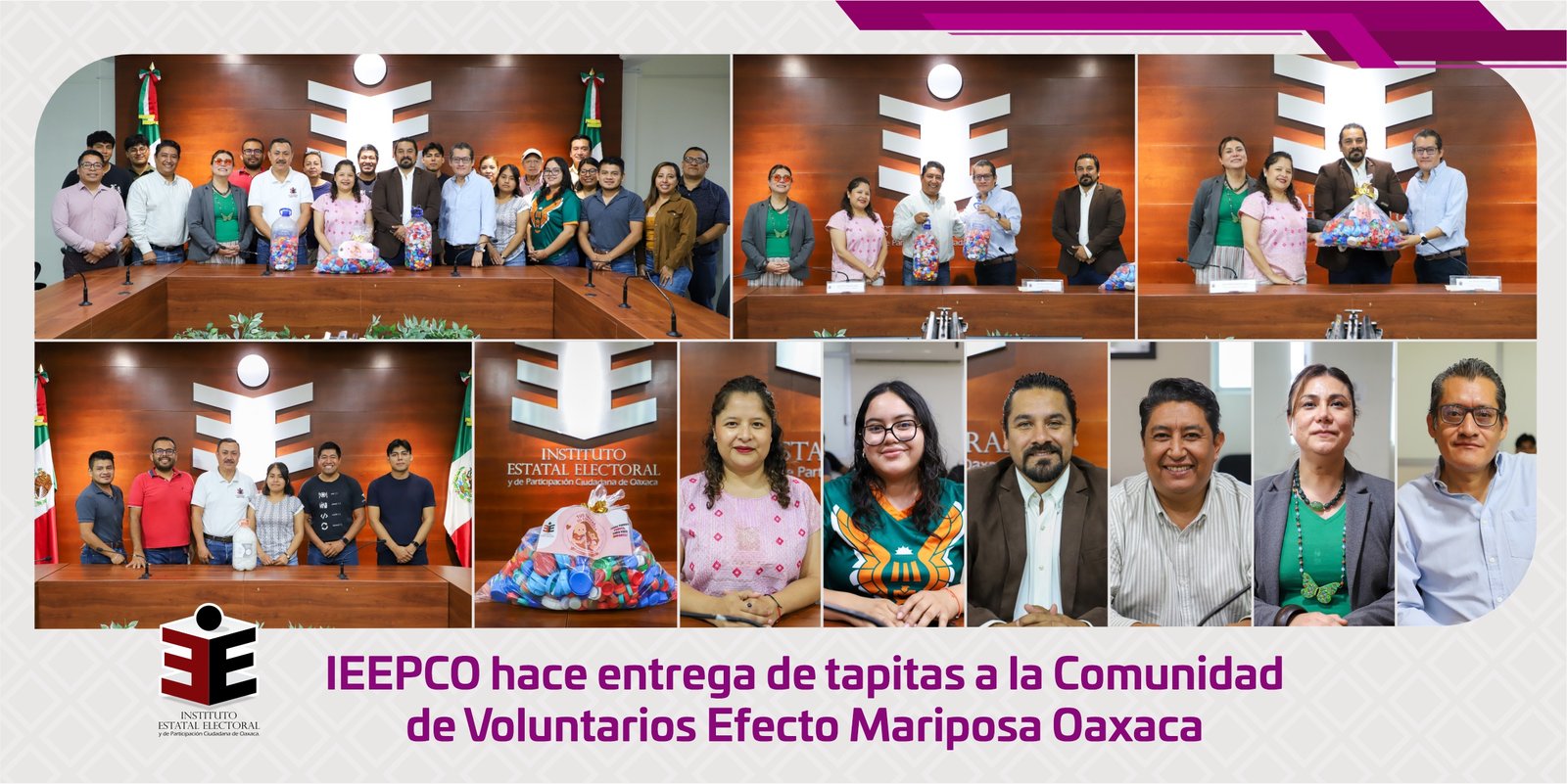 IEEPCO entrega tapitas a la Comunidad de Voluntarios Efecto Mariposa Oaxaca