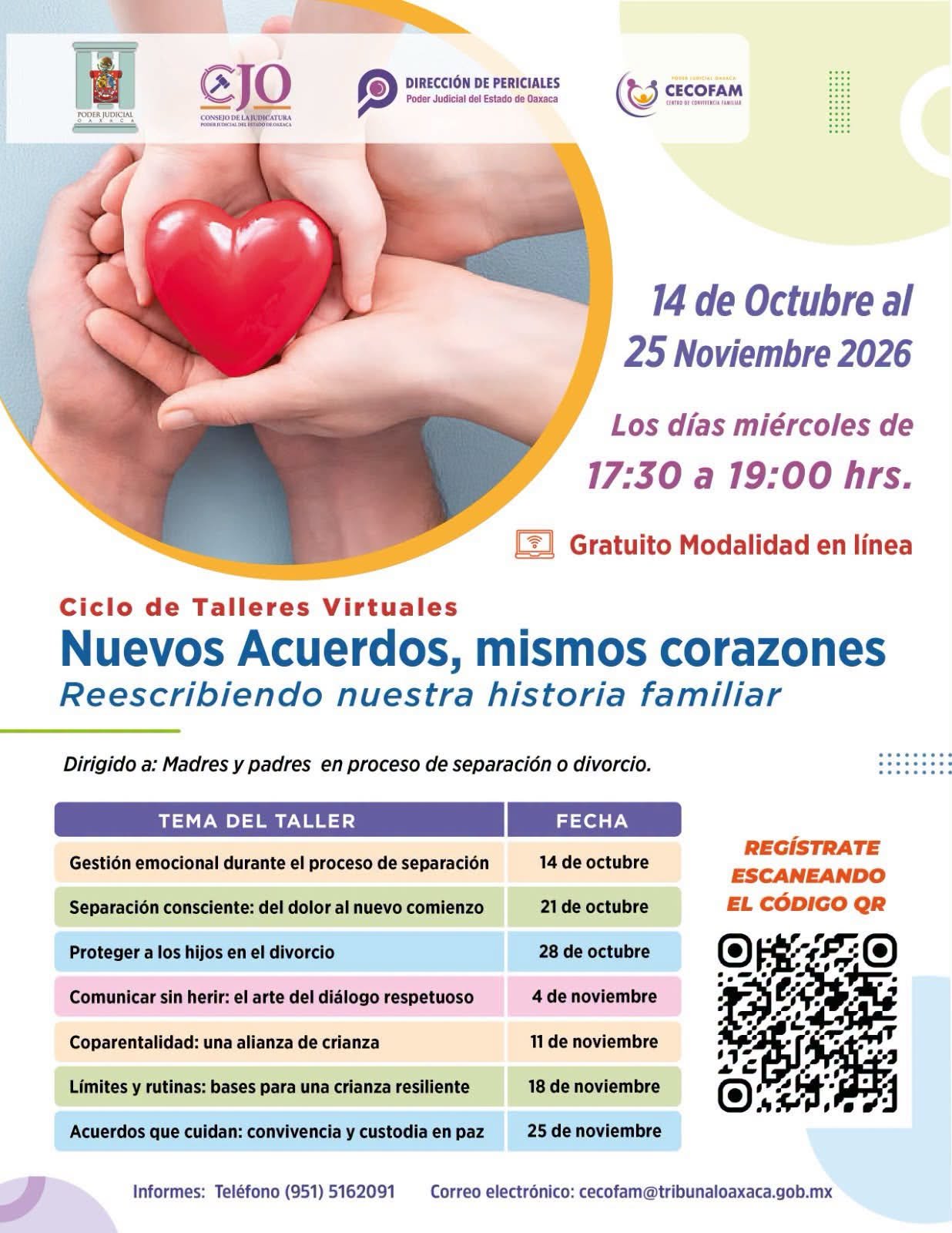 Ciclo de Talleres Virtuales: “Nuevos Acuerdos, mismos corazones. Reescribiendo nuestra historia familiar”
