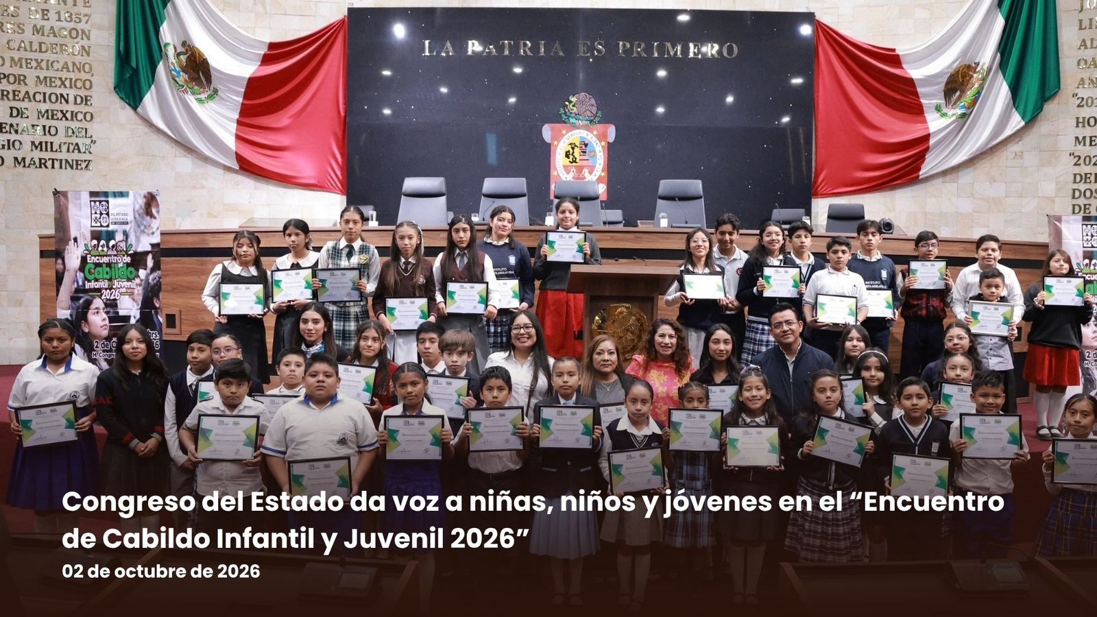 Congreso del Estado da voz a niñas, niños y jóvenes en el “Encuentro de Cabildo Infantil y Juvenil 2026”